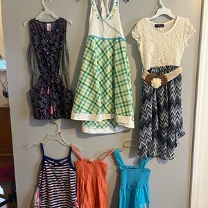 Japna Blue and Green Asymmetrical Sleeveless Sundress